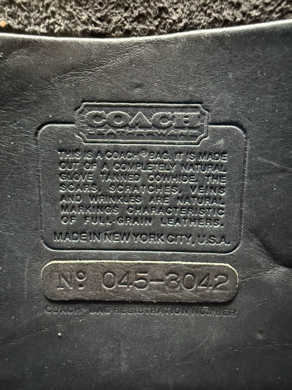 Awesome Vintage Coach Black Leather clutch with Embossed Registration Number - Picture 4 of 5